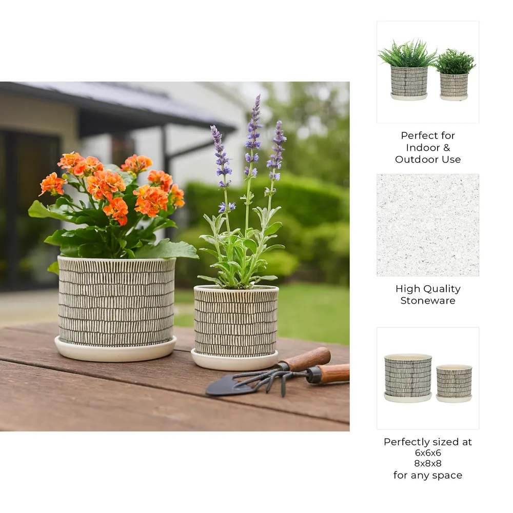 HOUSTONLAKE SET OF 2 IVORY PLANTER 7 (IN)