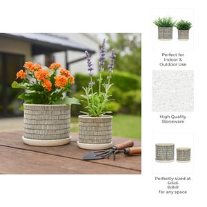 HOUSTONLAKE SET OF 2 IVORY PLANTER 7 (IN) 9
