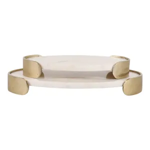 OWENPARK SET OF 2 WHITE TRAY 2 (IN) 6