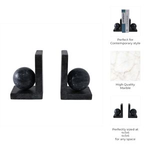 HELTONPORT SET OF 2 BLACK BOOKENDS 6 (IN) 9