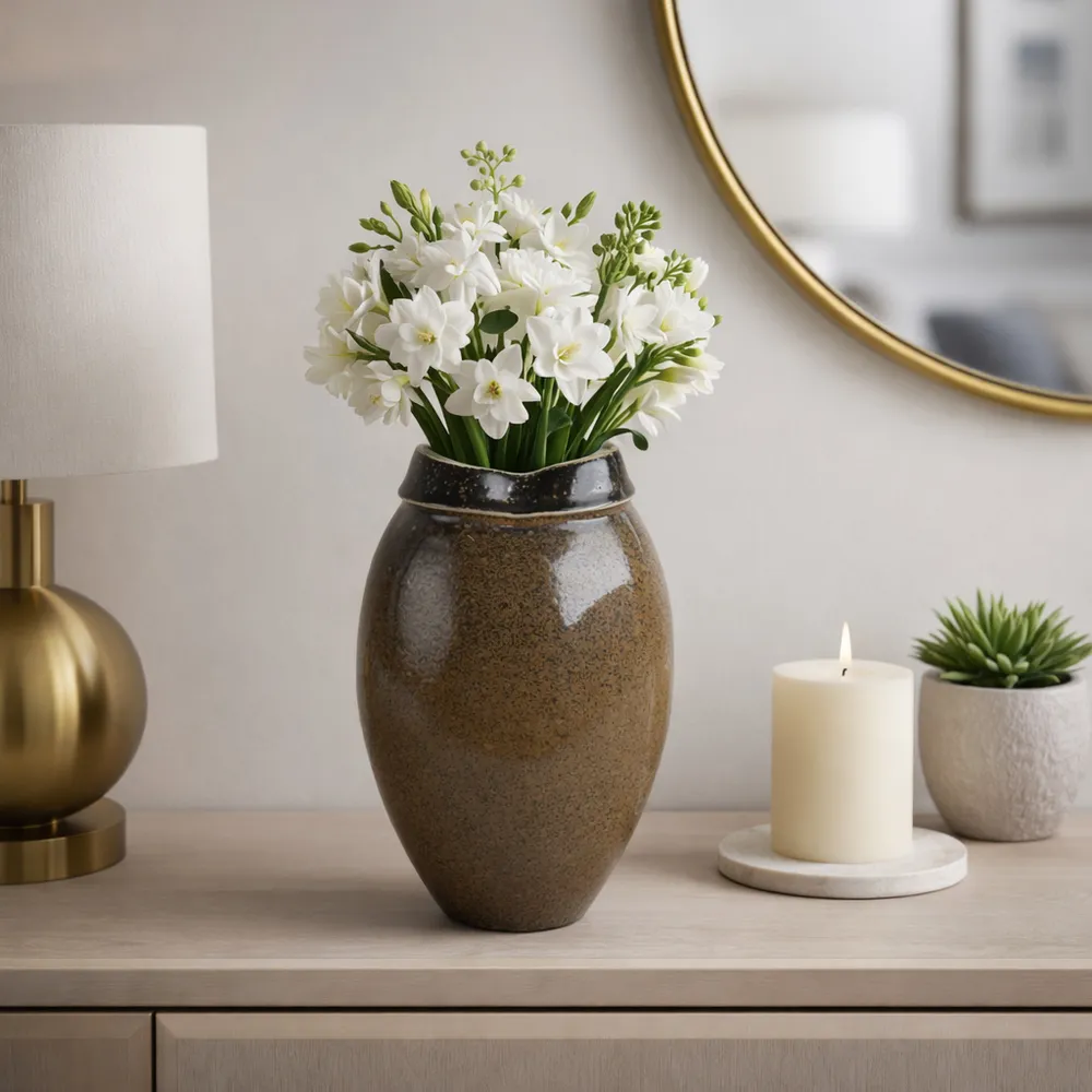 BROGANFORD BROWN VASE 12 (IN)
