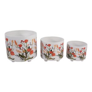 BRYNHAM SET OF 3 RED PLANTER 11 (IN) 4