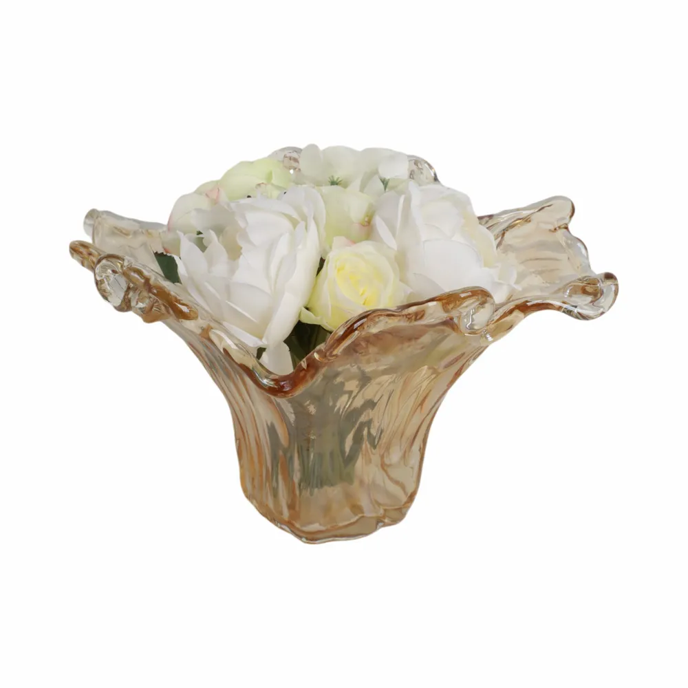 CLAYMORE BROWN GLASS VASE 8 (IN)