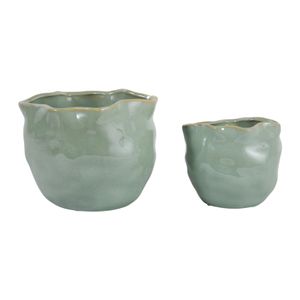 DRAPERSTONE SET OF 2 GREEN PLANTER 6 (IN) 5