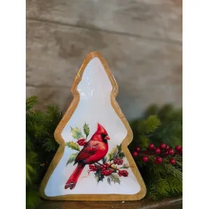 Christmas Cardinal Tree Tray 9.75x6.75in 2