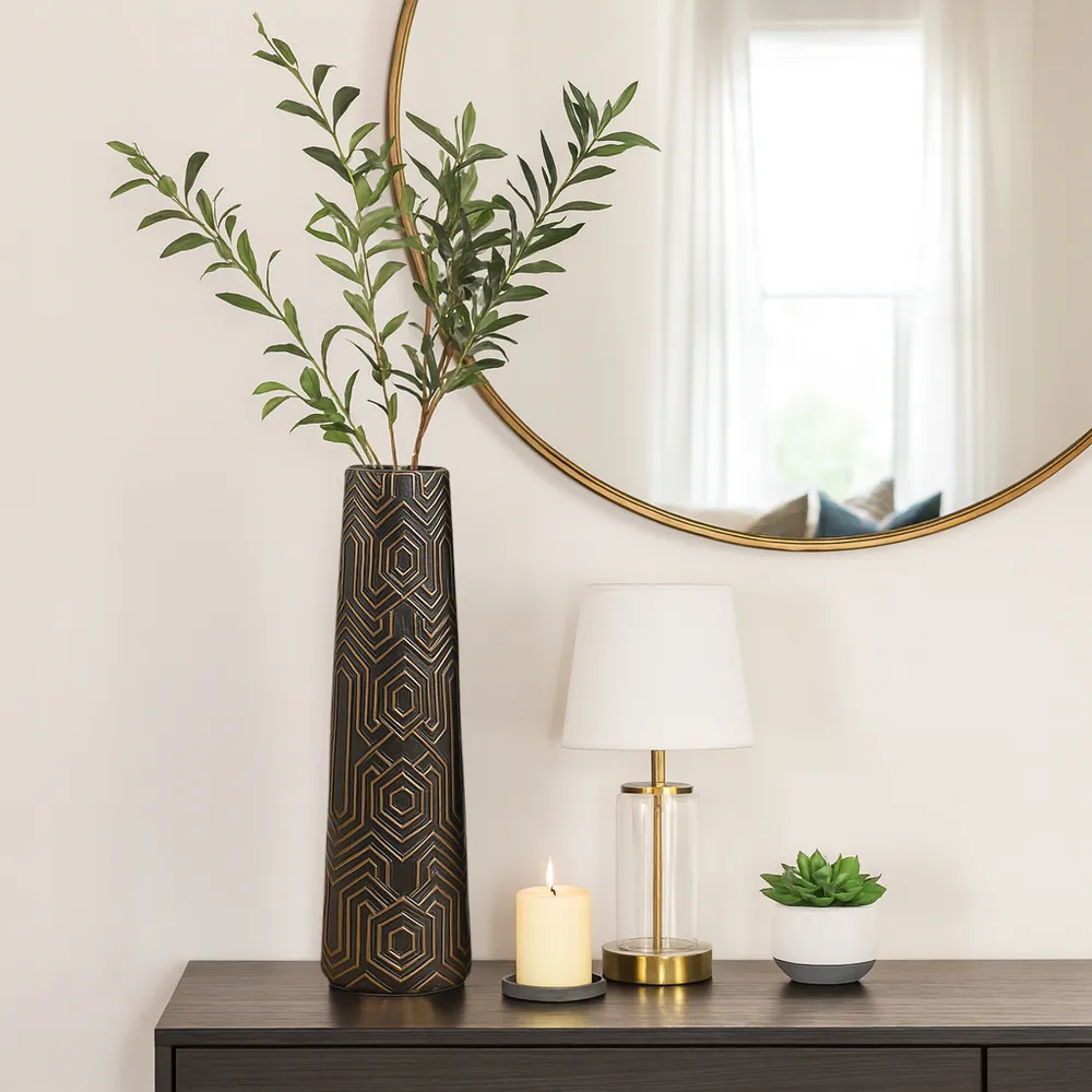 MORGANBROOK BLACK VASE 26 (IN)