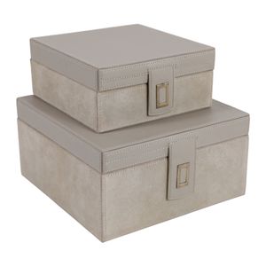 BENTONBEACH SET OF 2 IVORY BOXES 5 (IN) 3