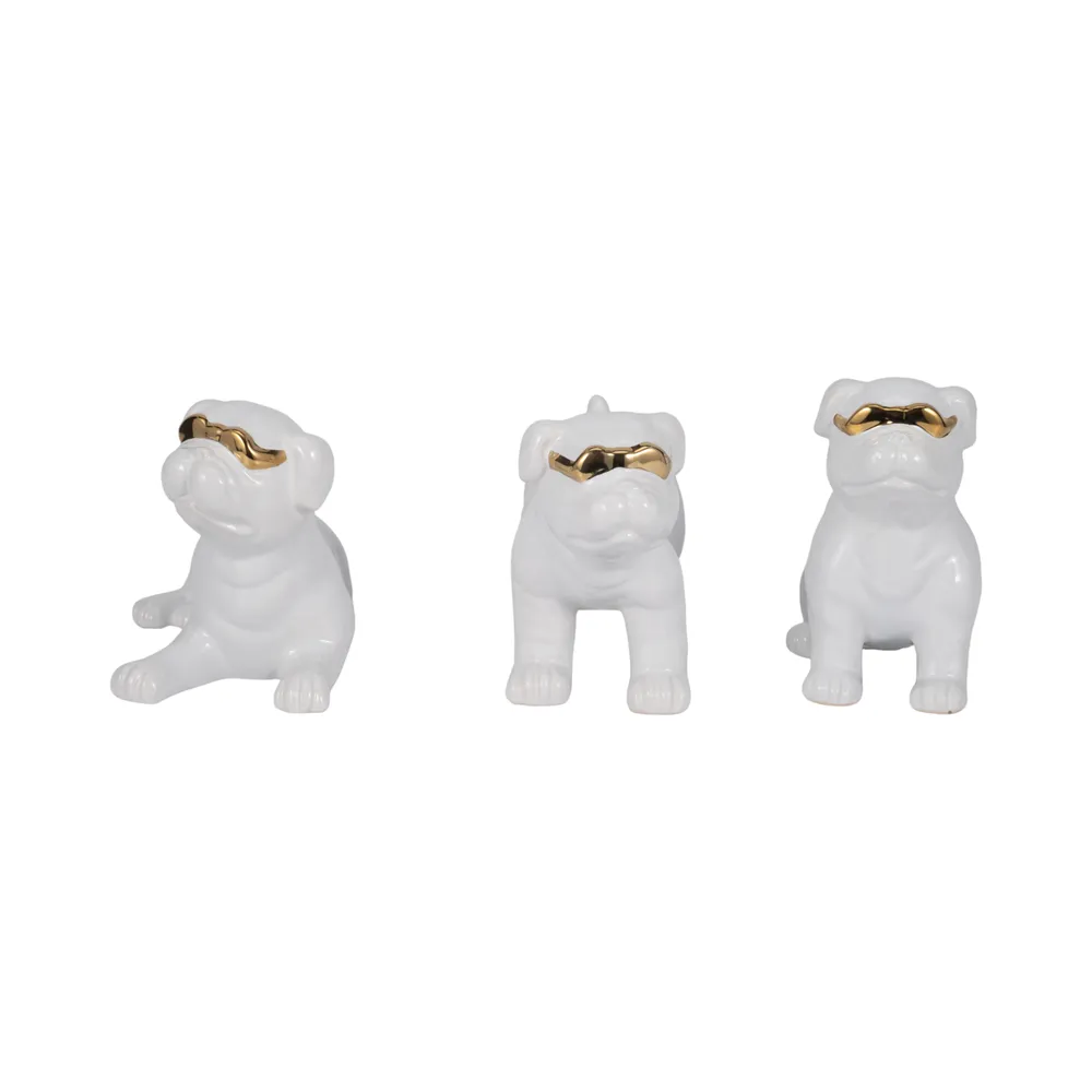 RIDERRUN SET OF 3 WHITE DECOR 6 (IN)