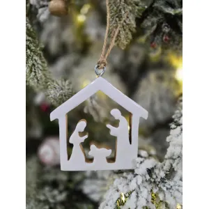 Enamel Nativity Ornament 3.5x3.5in 2
