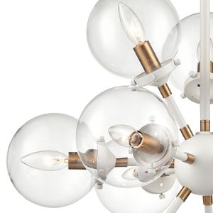 Boudreaux 25'' Wide 12-Light Chandelier - Matte White with Satin Brass 4
