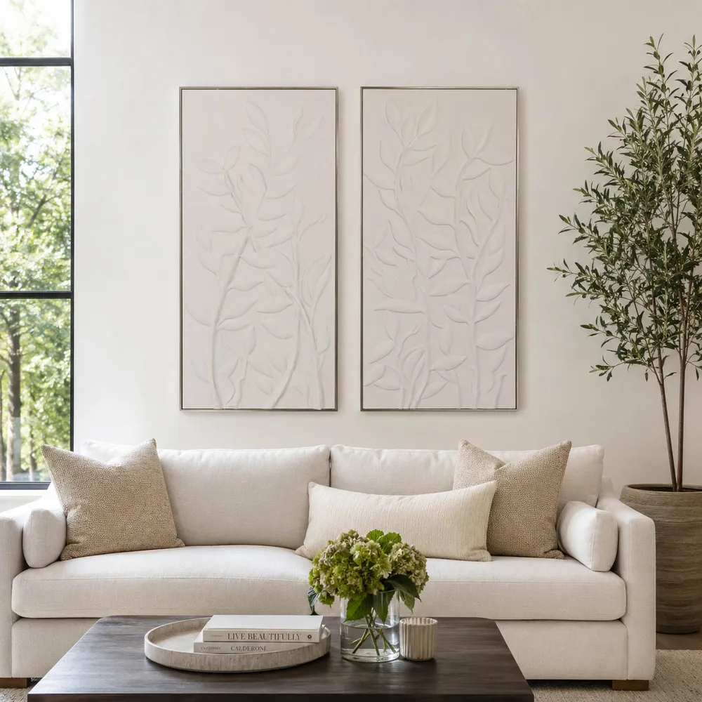 GLENNSTONE SET OF 2 WHITE ART 49 (IN)