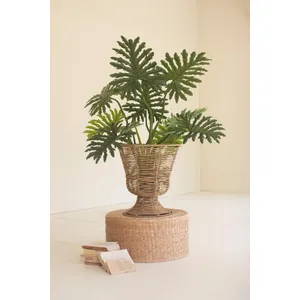 Iron and Seagrass Urn 1