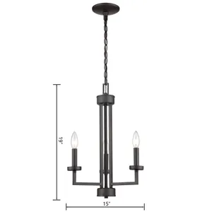 West End 15'' Wide 3-Light Chandelier - Oil Rubbed Bronze 2