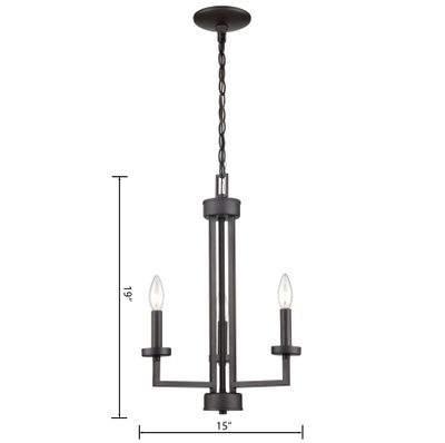 West End 15'' Wide 3-Light Chandelier - Oil Rubbed Bronze