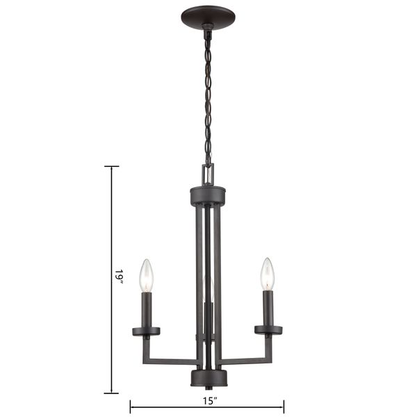 West End 15'' Wide 3-Light Chandelier - Oil Rubbed Bronze