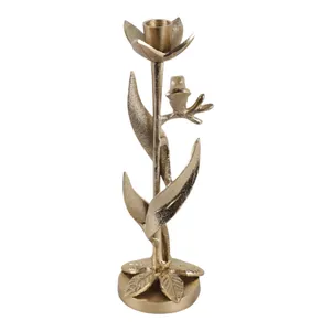 HOLLYMOOR GOLD CANDLE HOLDER 11 (IN) 6