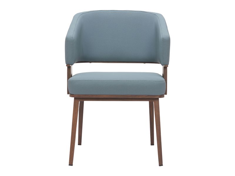 Poise Dining Chair Azure Gray & Walnut 4