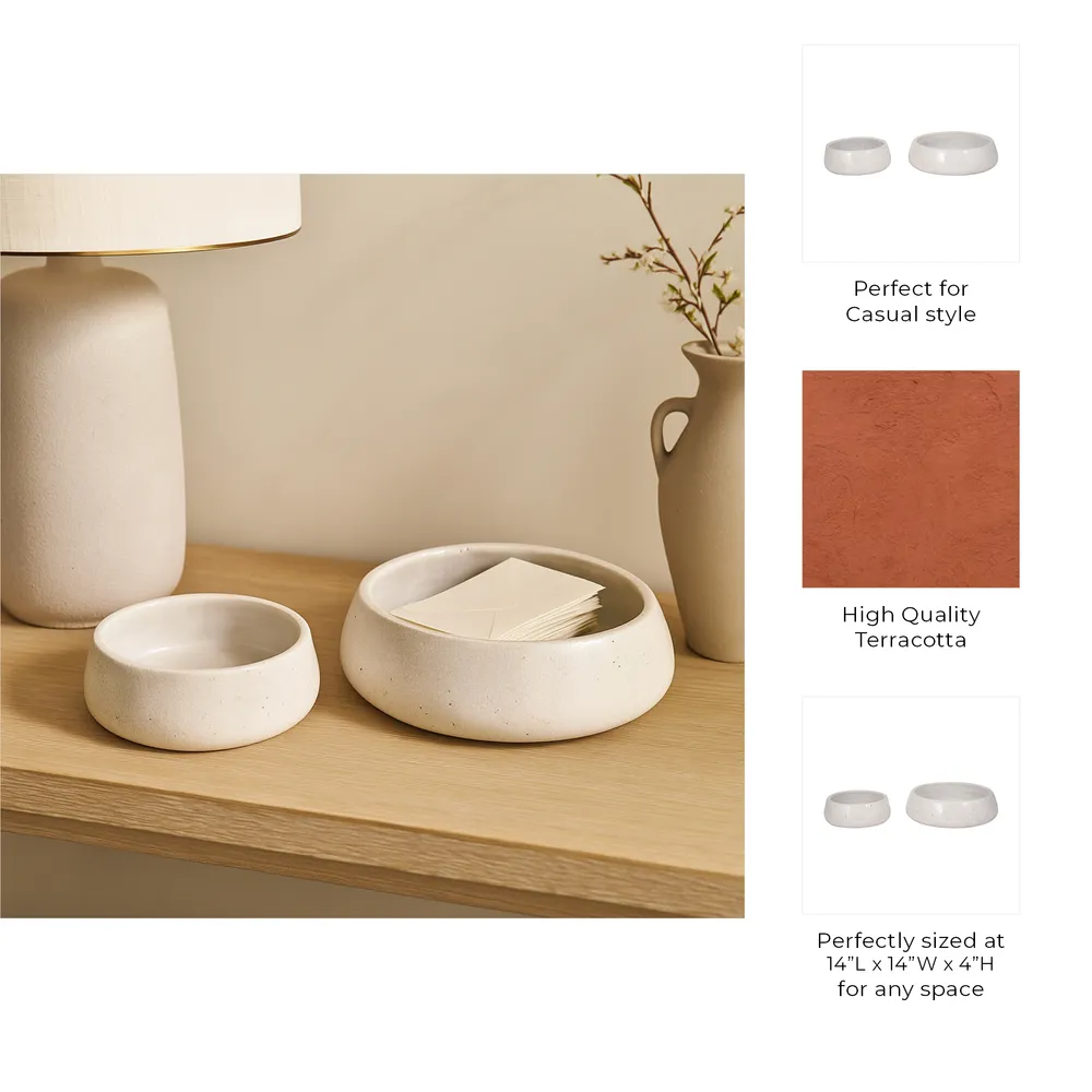 HOLLISHOLM SET OF 2 WHITE BOWLS 4 (IN)