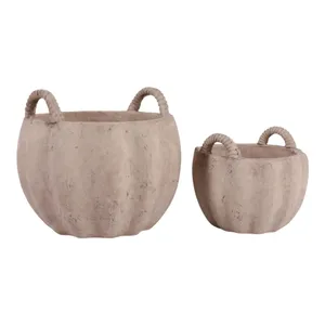 THEAHAM SET OF 2 ORANGE PLANTER 10 (IN) 1