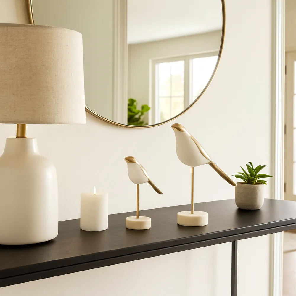 MILTONBROOK SET OF 2 WHITE DECOR 12 (IN)