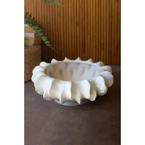 Organic Ruffle Ceramic Compote 4
