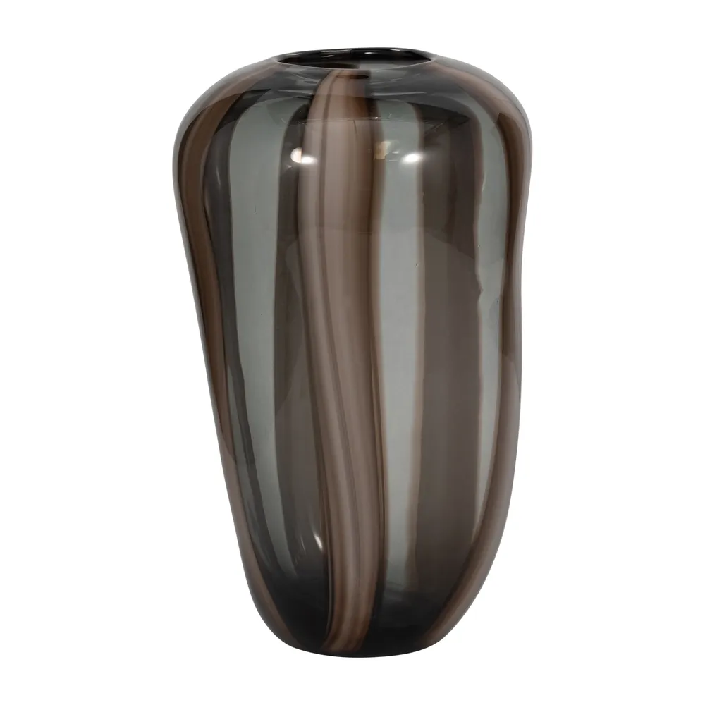 VALEBROOK BROWN GLASS VASE 13 (IN)