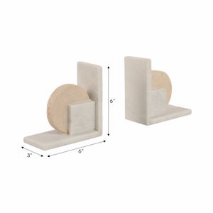CASEYLAND SET OF 2 WHITE BOOKENDS 6 (IN) 8