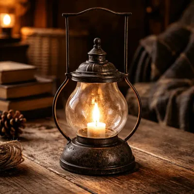Rustic Black Steeple Lanterns 10.25x21in