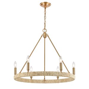 Abaca 27'' Wide 6-Light Chandelier - Satin Brass 1