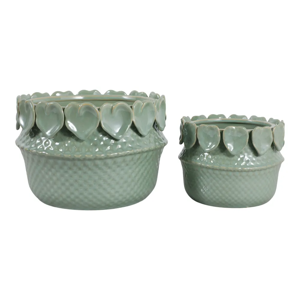 FALLONRUN SET OF 2 GREEN PLANTER 7 (IN)