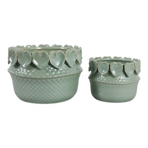 FALLONRUN SET OF 2 GREEN PLANTER 7 (IN) 1