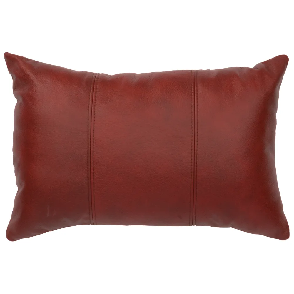 Salvaor Caboose Leather Pillow - Fabric Back