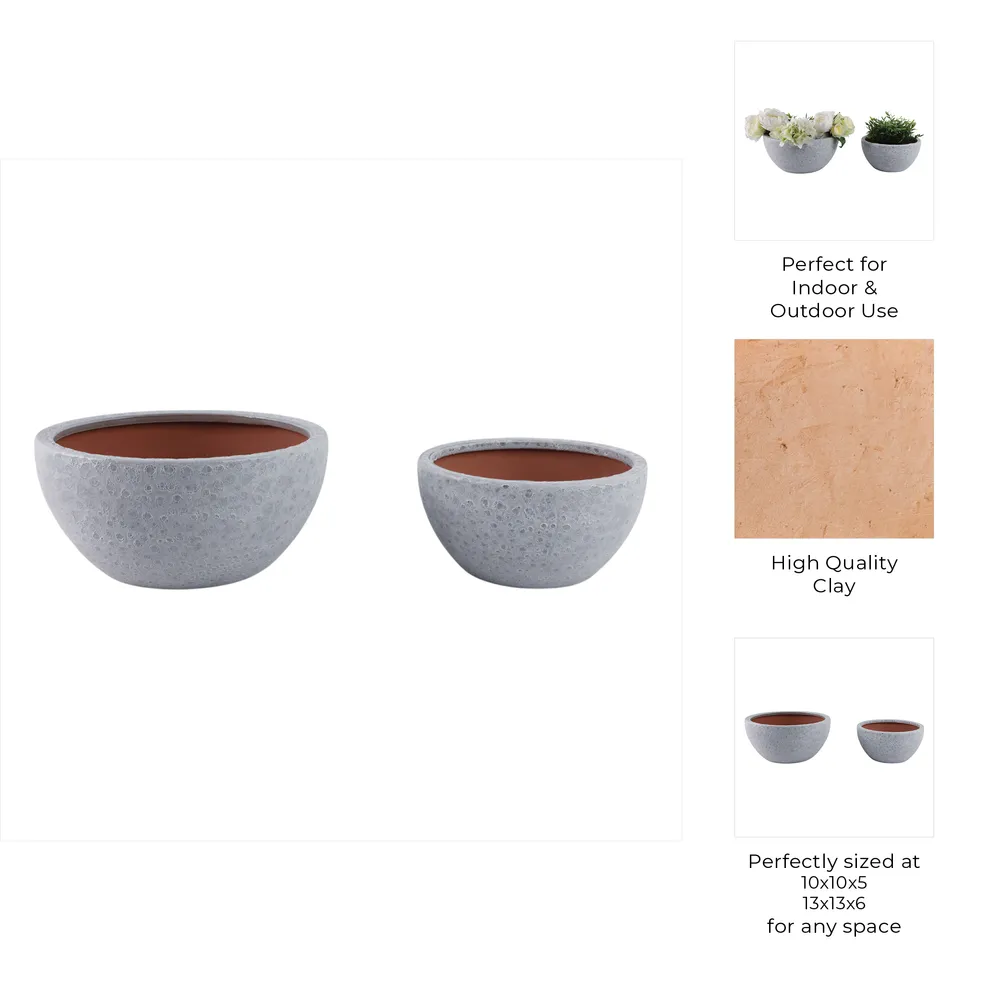BYRONHAM SET OF 2 WHITE PLANTER 6 (IN)