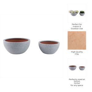 BYRONHAM SET OF 2 WHITE PLANTER 6 (IN) 8