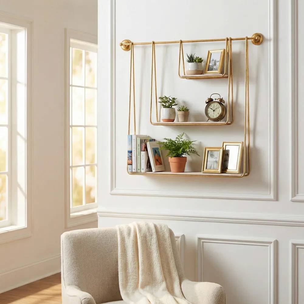 GARANDRUN WHITE WALL SHELF 29 (IN)