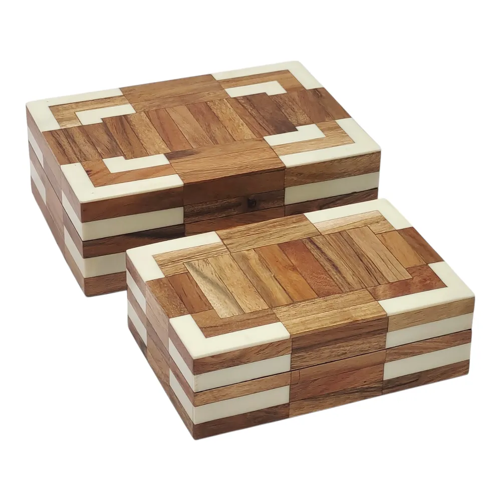 HARPERVALE SET OF 2 GREEN BOXES 3 (IN)