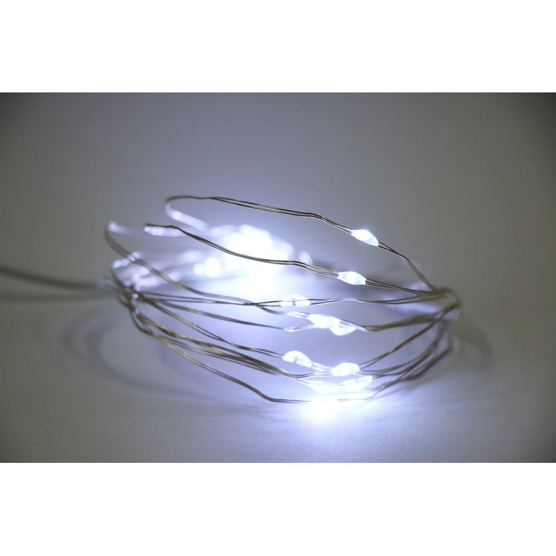 100-Count LED Wire Lights - Battery Operated, Cool White with Timer