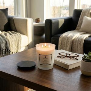 ROWANSTONE BLANC SAFFRON & SUEDE CANDLE 7 (IN) 12