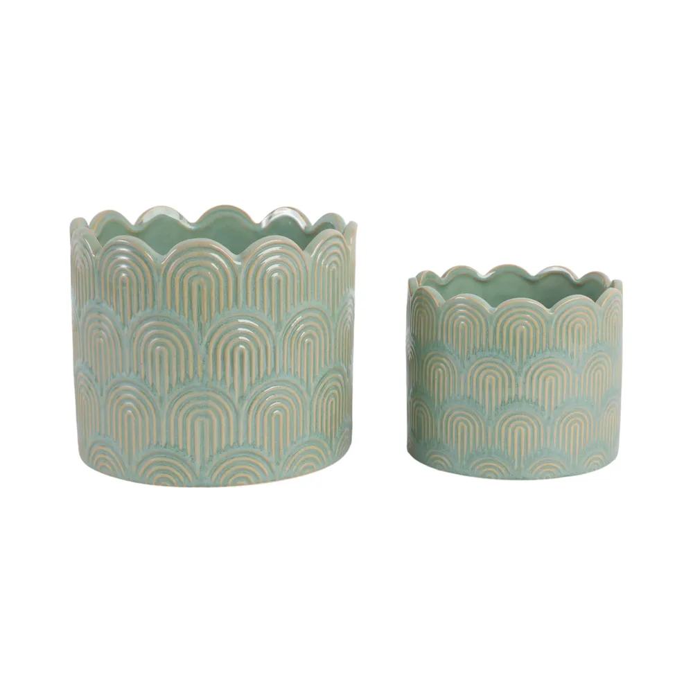 MORGANWIND SET OF 2 GREEN PLANTER 7 (IN)
