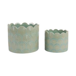 MORGANWIND SET OF 2 GREEN PLANTER 7 (IN) 4