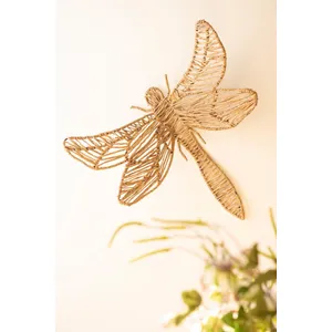 Seagrass and Iron Dragonfly Wall Decor 1