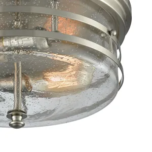 Port O'Connor 14'' Wide 2-Light Flush Mount - Satin Nickel 4