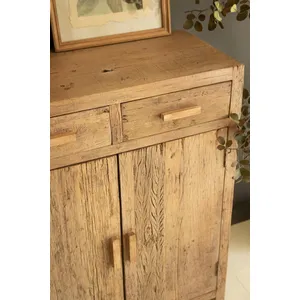 Reclaimed Wood Cabinet with Two Doors and Two Drawers 4