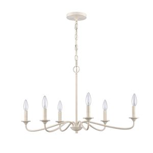 Quinn 30'' Wide 6-Light Chandelier - Antique White 2