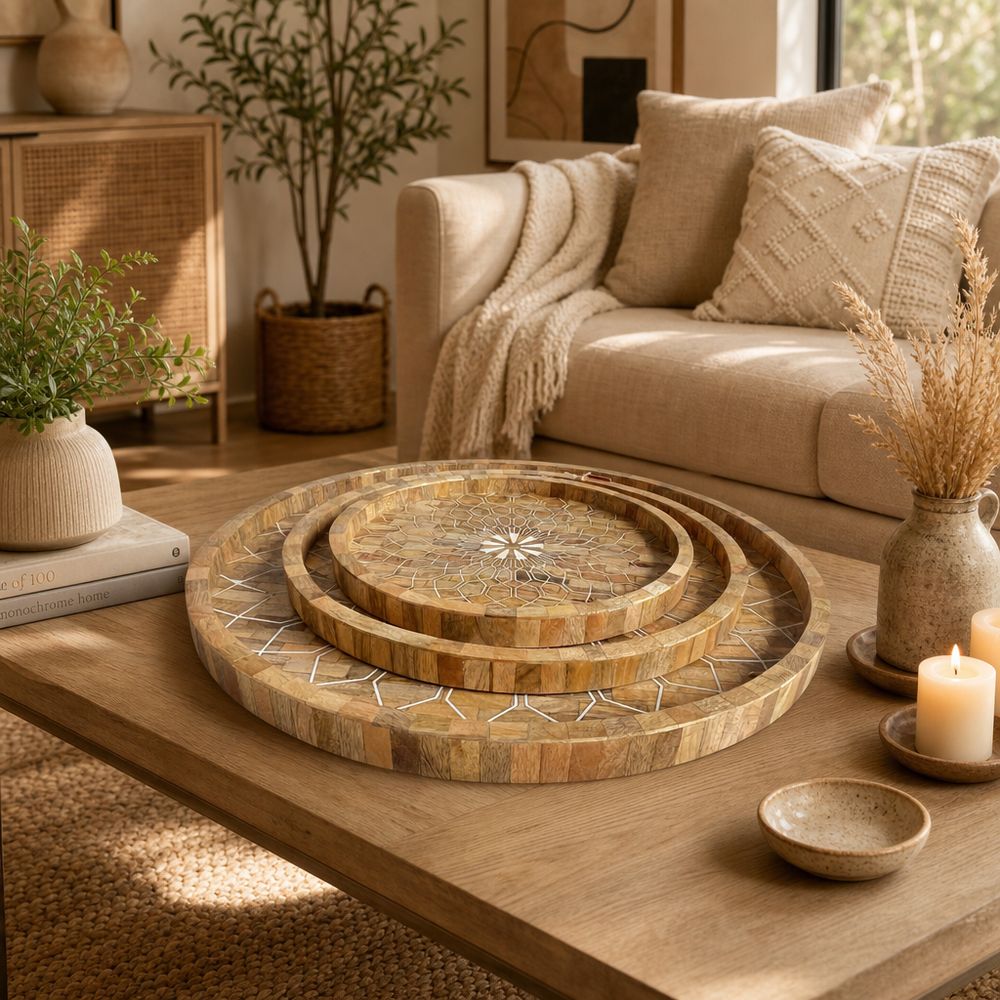 FENTONRUN SET OF 3 BROWN TRAY 2 (IN)