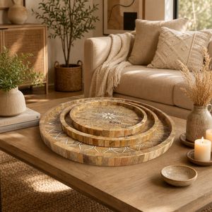 FENTONRUN SET OF 3 BROWN TRAY 2 (IN) 2