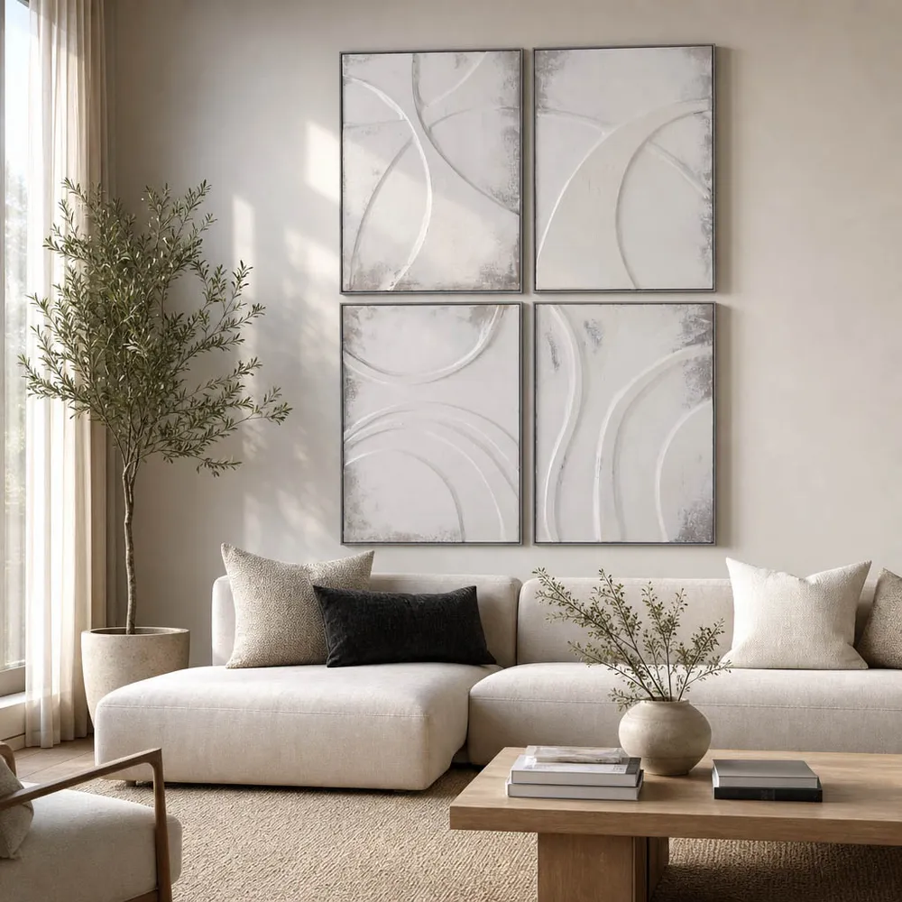 CORWINVIEW SET OF 4 IVORY ART 32 (IN)