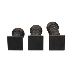 JULIANROSE SET OF 3 BLACK CANDLESTICK 23 (IN) 7