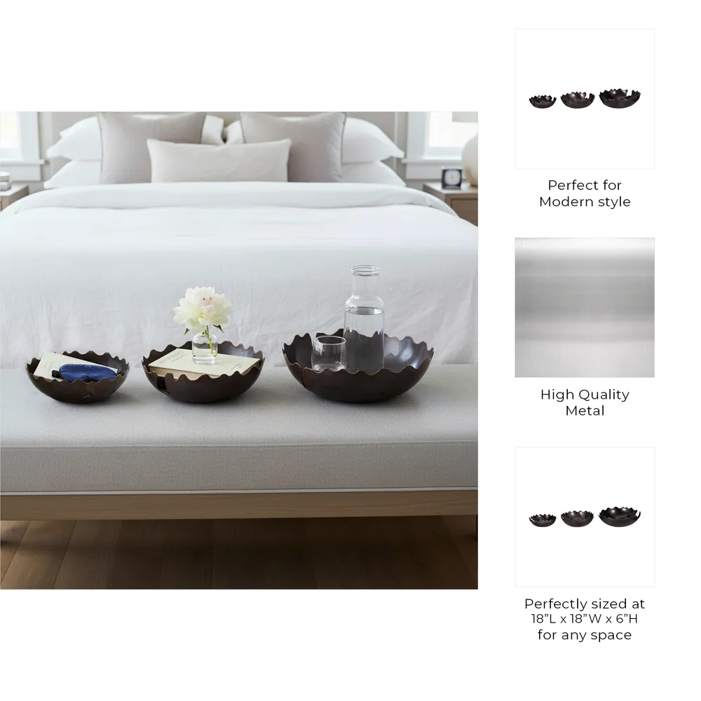 BRENTONSTONE SET OF 3 BLACK BOWLS 6 (IN)