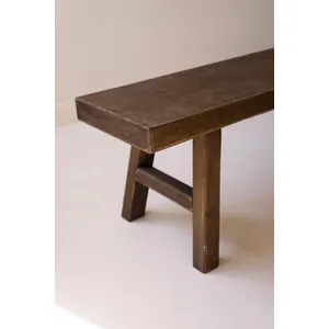 Dark Brown Wood Bench 2